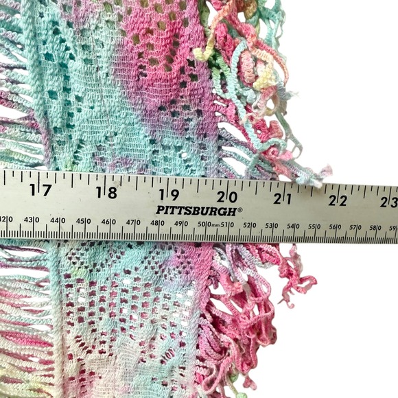 PILYQ PQ Rainbow Tie Dye Crochet Fringe Dress Colorful Cover Up‎ Size Small - Picture 5 of 8